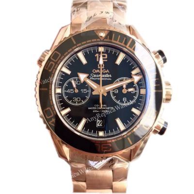 (OM)New Copy Swiss Omega Seamaster 9301 Watch Rose Gold Black Face